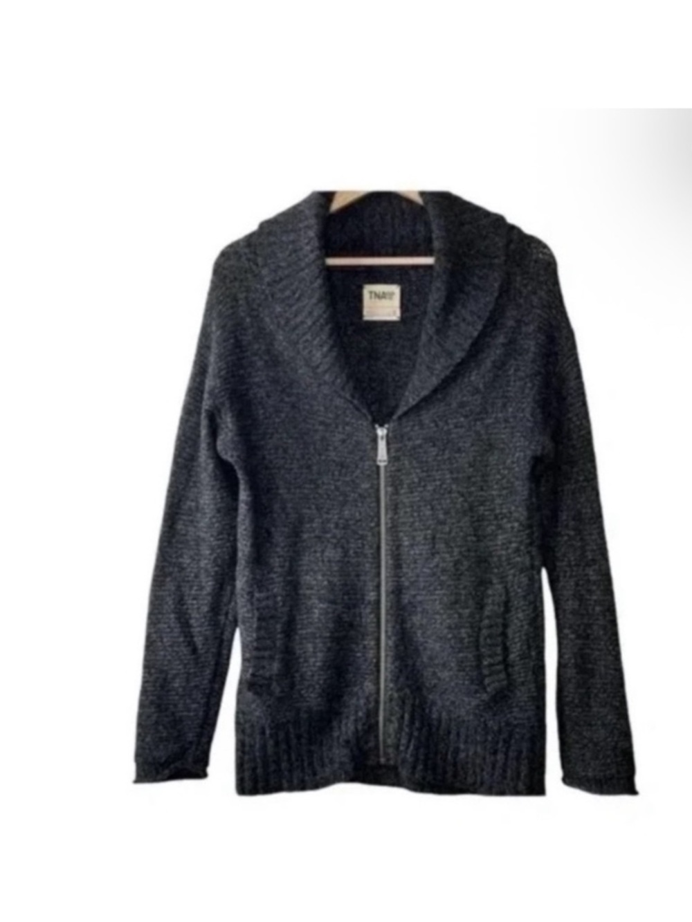 TNA Zip-Up Shawl Collar Sweater
